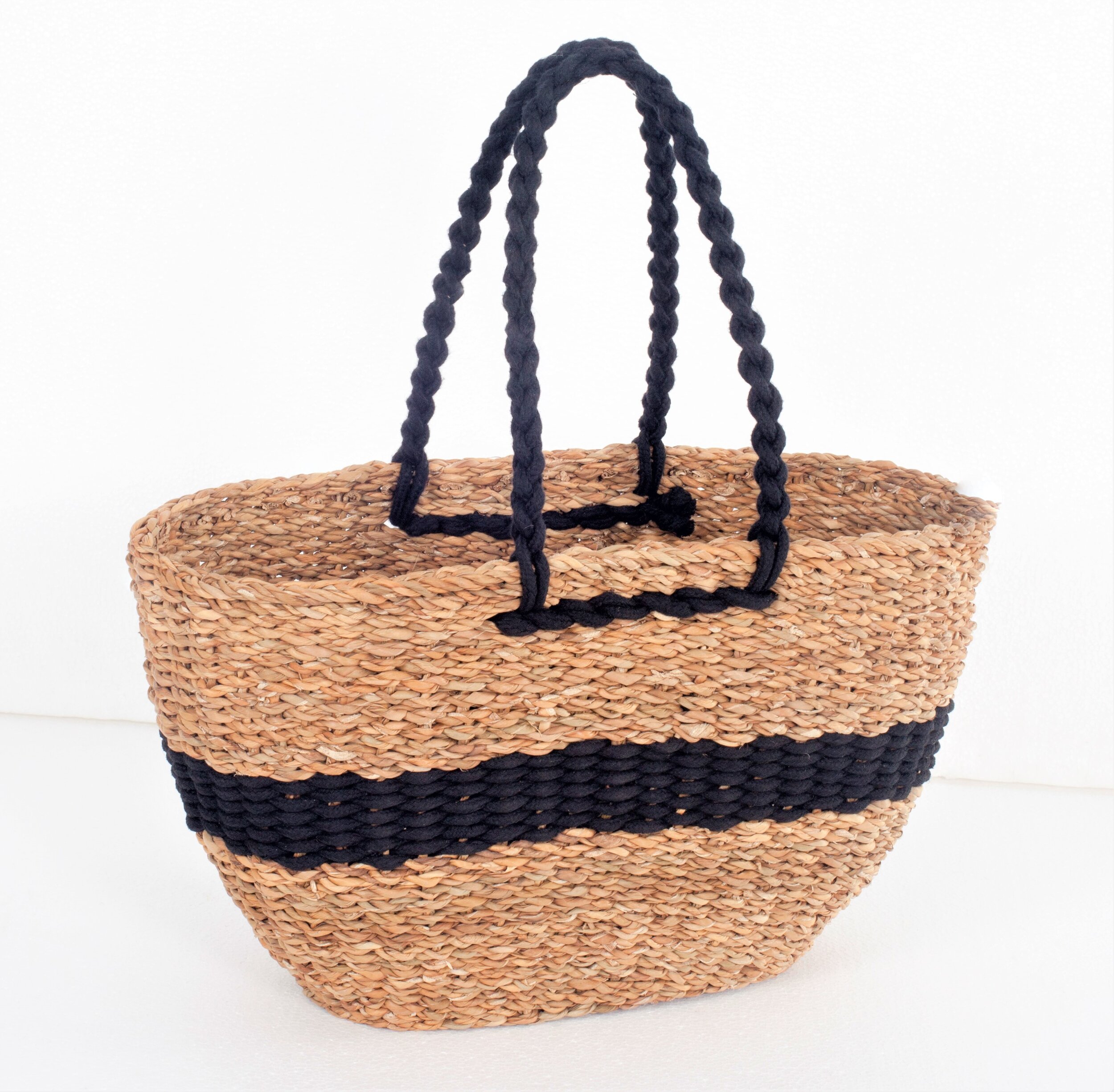Seagrass Jute Tote Black