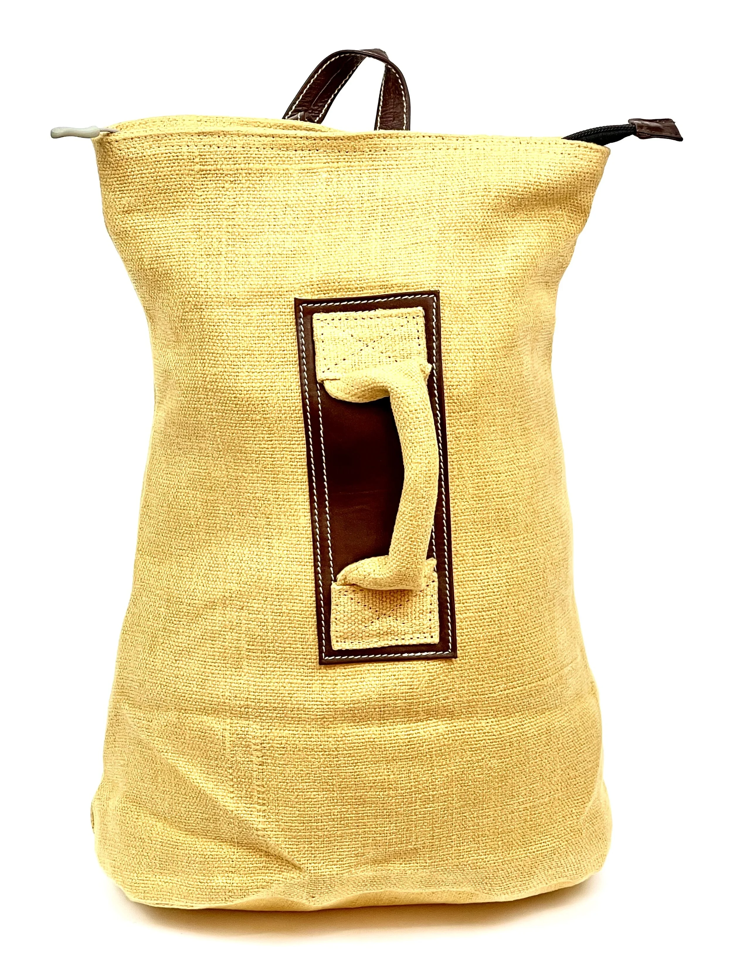 Ergonomically designed, ethically and sustainably sourced Jute Hipster Backpack Yellow
