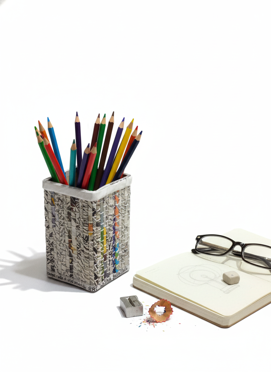 Handmade Paper Penholder Newspaper (2).png