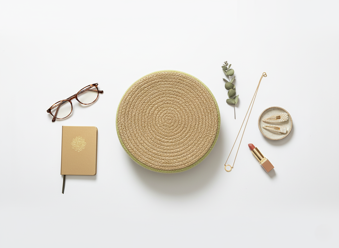 Jute Basket With Lid Green Rim (6).png
