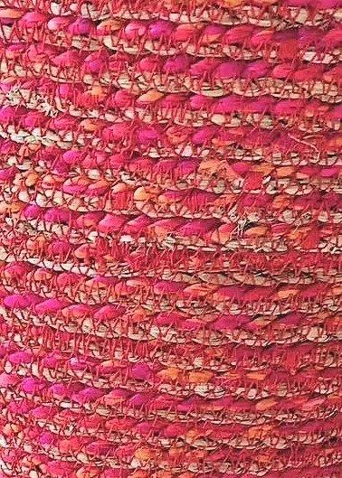 Braided Jute Seagrass Basket Red close-up