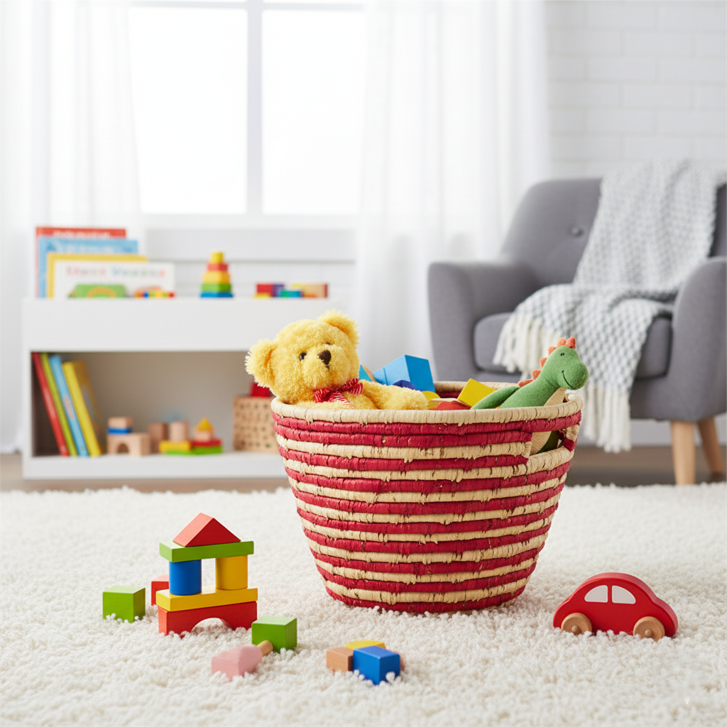 Red Striped Woven Storage Basket (4).png