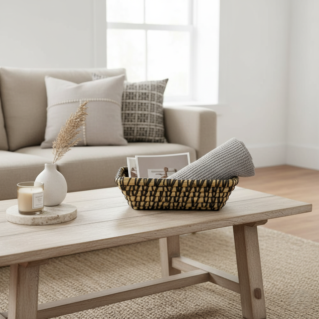 Seagrass Rectangular Basket Black (4).png