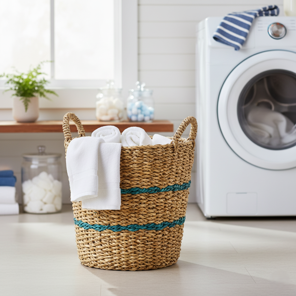 Blue Striped Seagrass Storage Basket (1).png