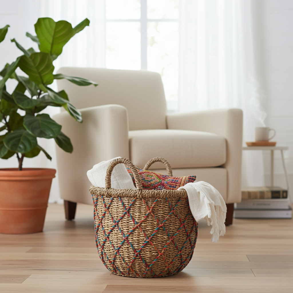 Seagrass Jute Basket Natural