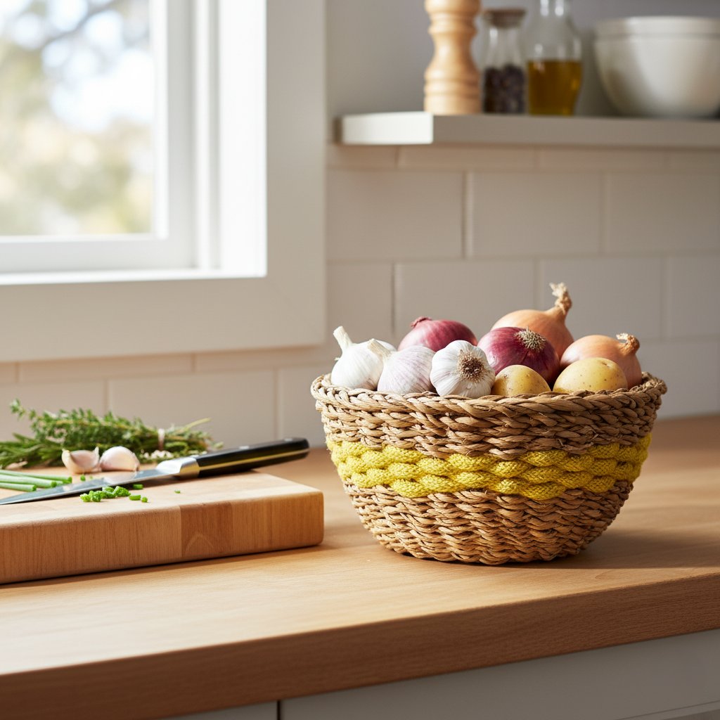 Seagrass Jute Bowl Yellow