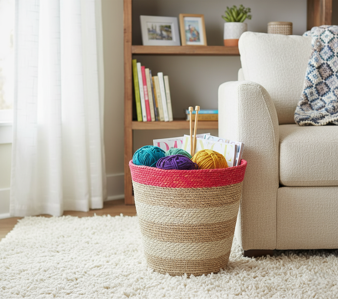 Natural woven storage basket pink (1).png