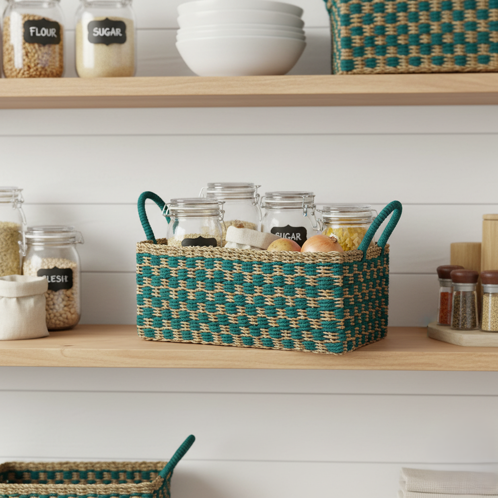 Seagrass Jute Basket Rectangle