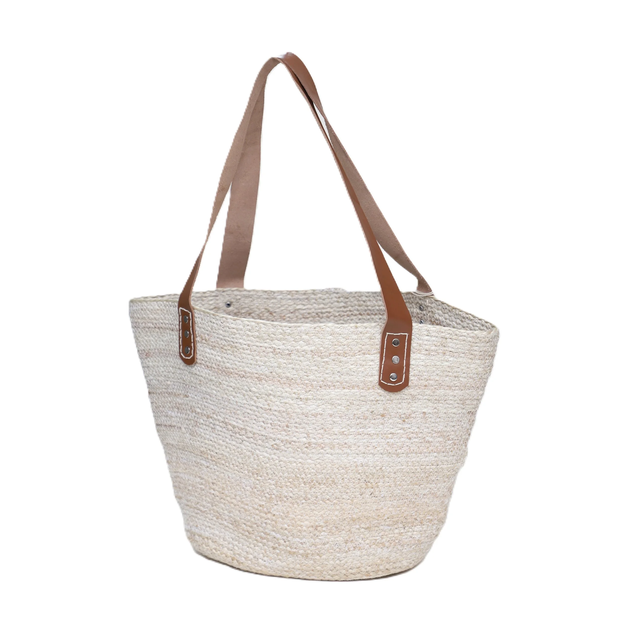 Jute Tote Leather Handle BE 1147 (1).JPG