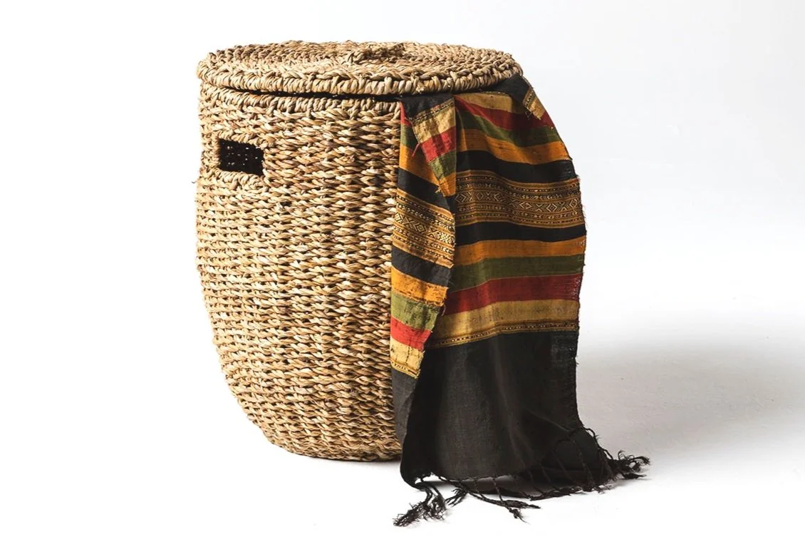 Seagrass Laundry Basket large with handles and lid