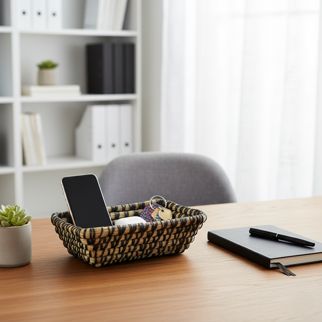 Seagrass Rectangular Basket Black (3).png