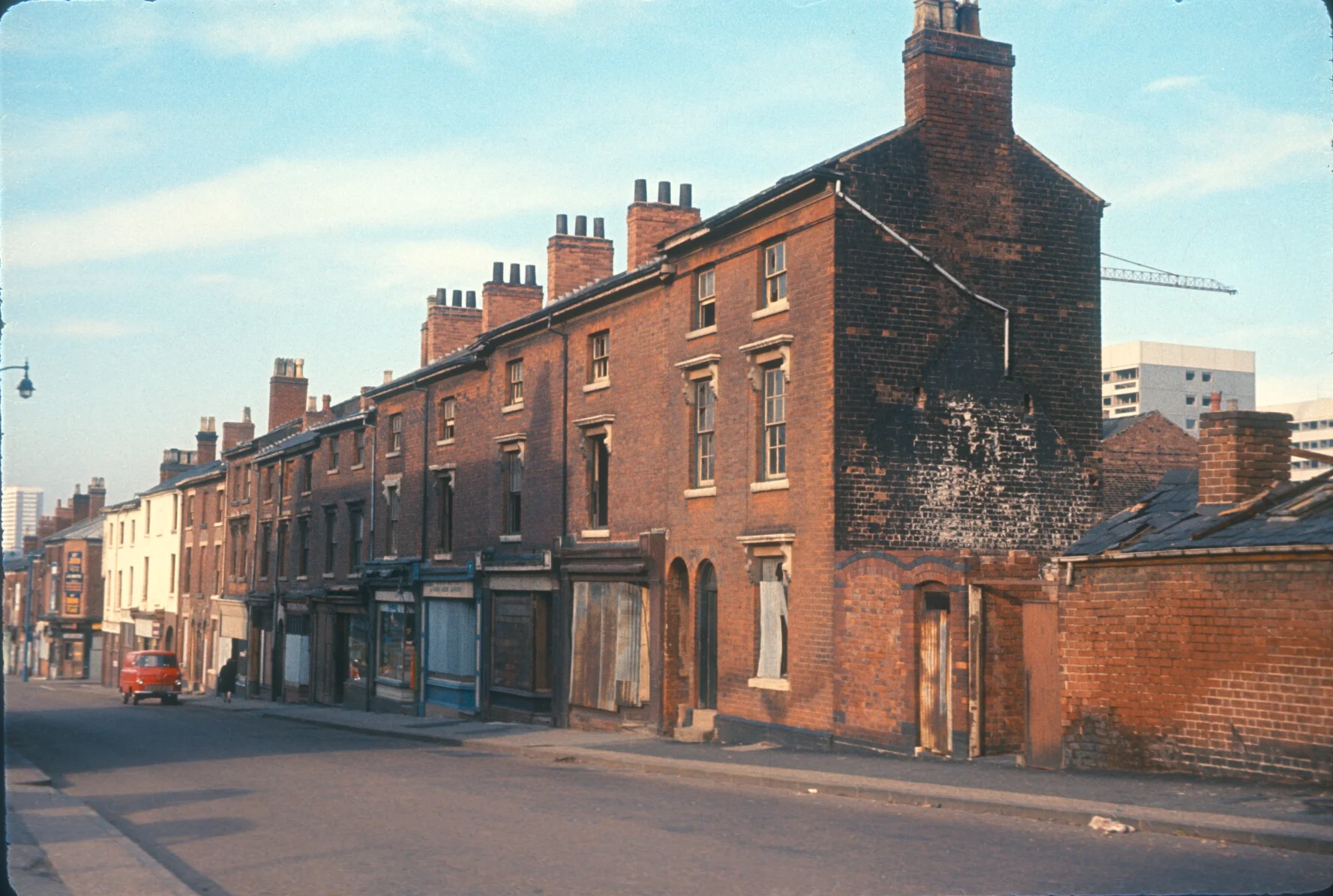 Newtown, Old Houses in Wheeler Street, New Flats in Great Russell Street. 28th March 1967.jpg