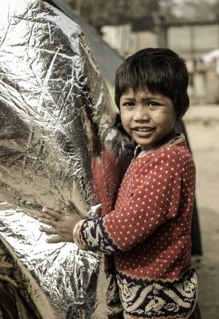 Tent, shelter for the homeless, Delhi, India