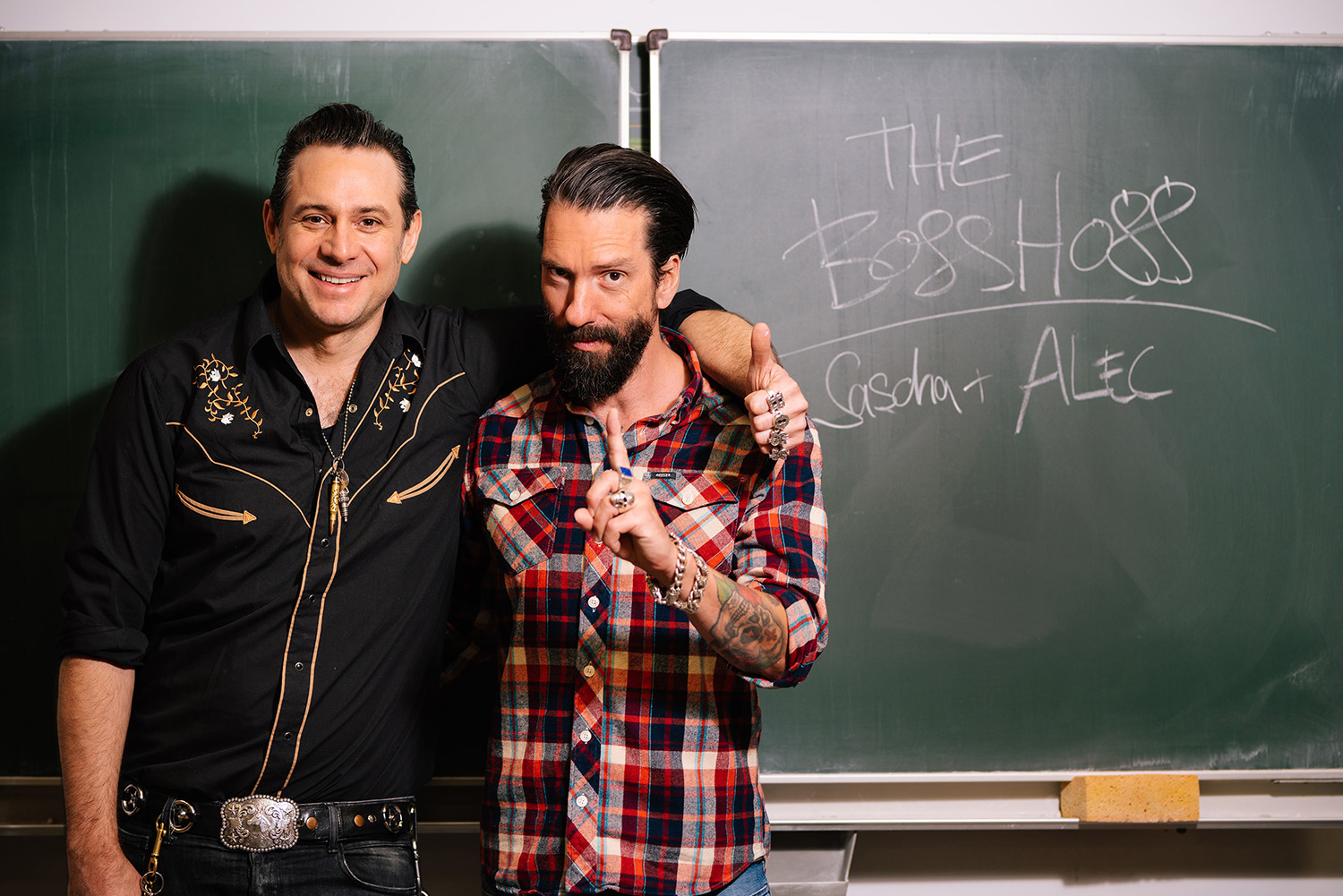 Portraitphotos of band The Boss Hoss