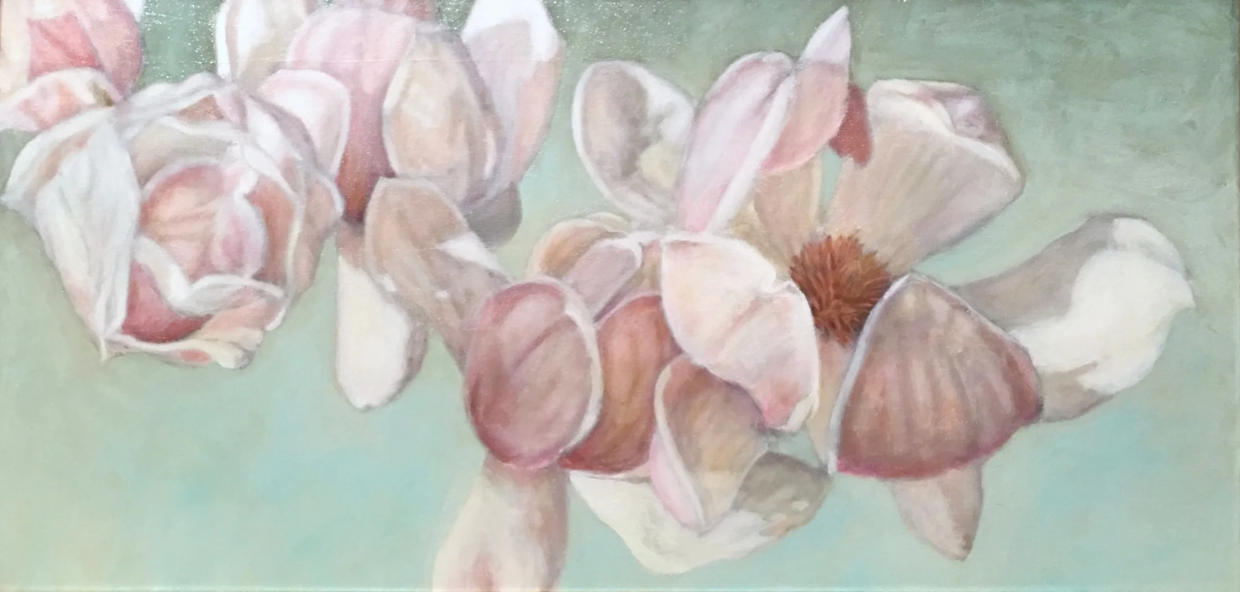 Grace Unfolding 14 x 28 inches oil on canvas laid on wood