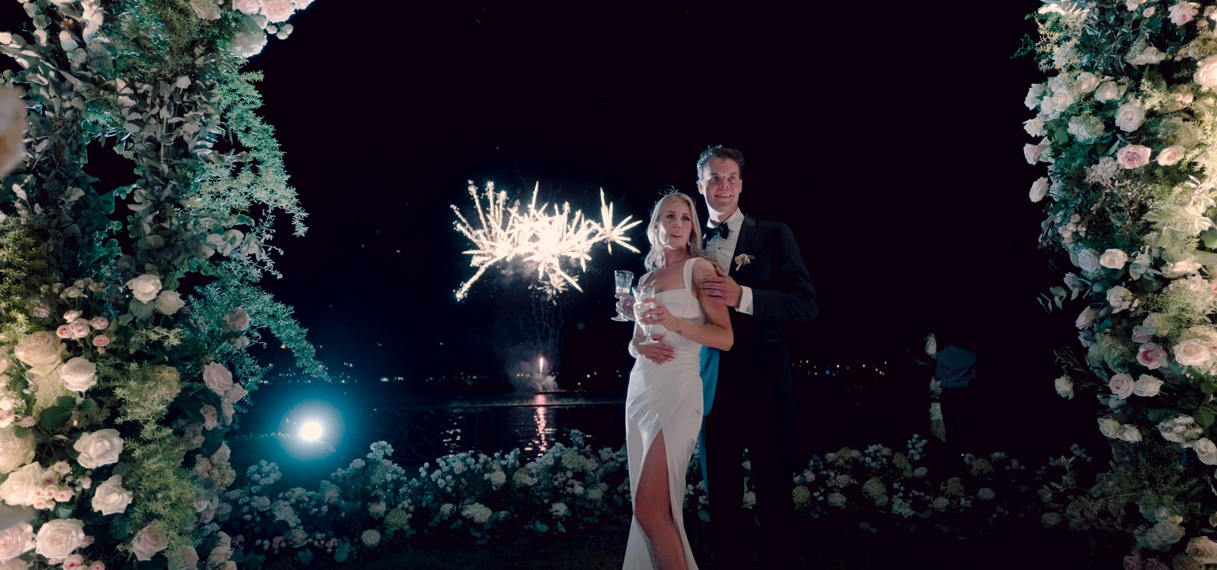 lake como Villa Balbiano luxury wedding fireworks