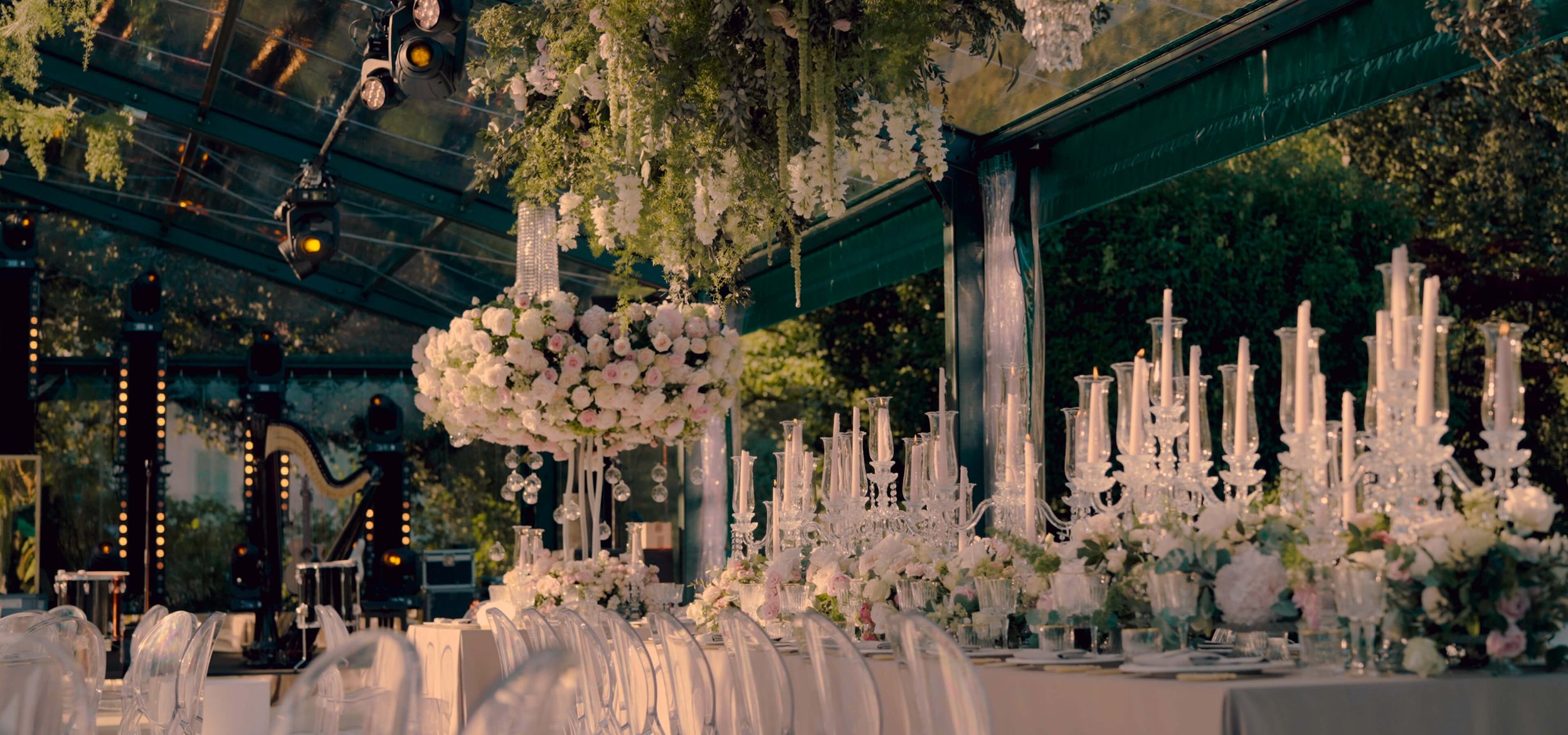 lake como Villa Balbiano luxury wedding reception decor
