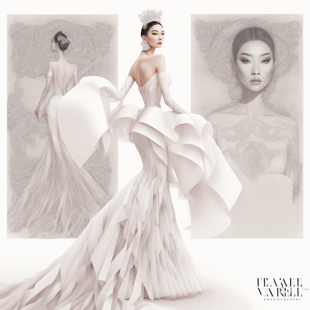 luxury wedding gown design by AI - luxury wedding filmmaker
