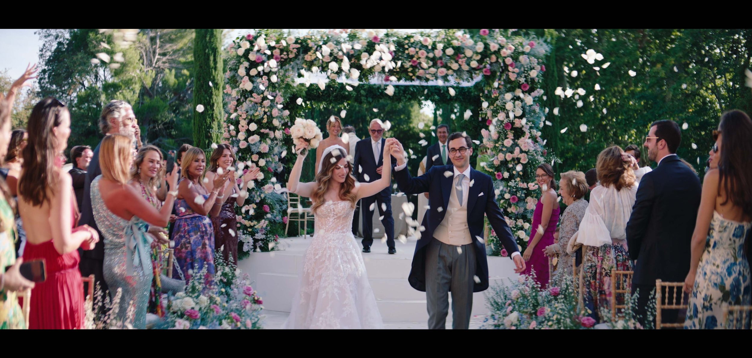 luxury wedding chateau d'estoublon, ceremony , wedding filmmaker, videography , lavender and rose wedding planner
