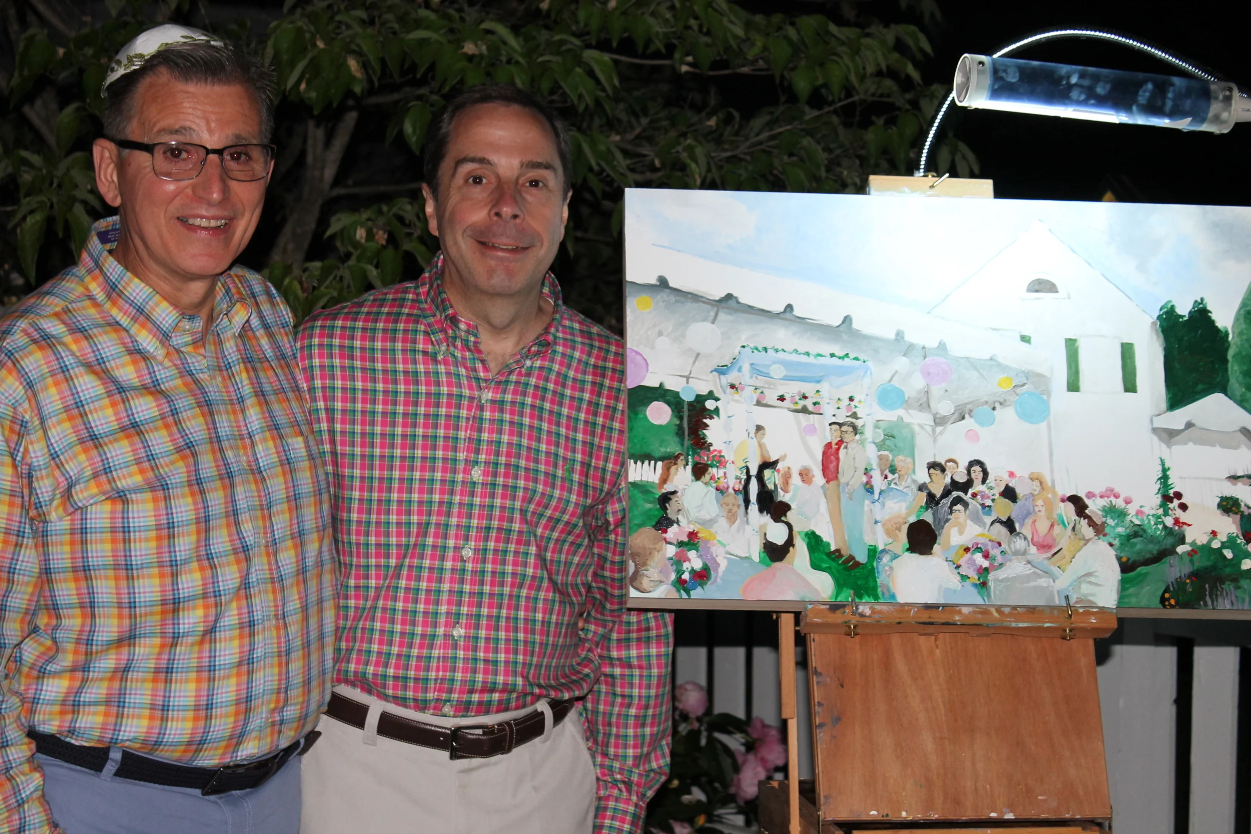 This incredibly gracious couple welcomed me as a surprise live event painting guest to document their intimate garden wedding