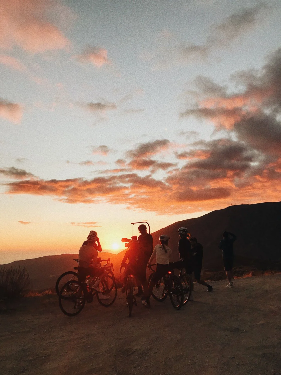 Shooting a key frame at sunset during the Orbea Gain Campaign