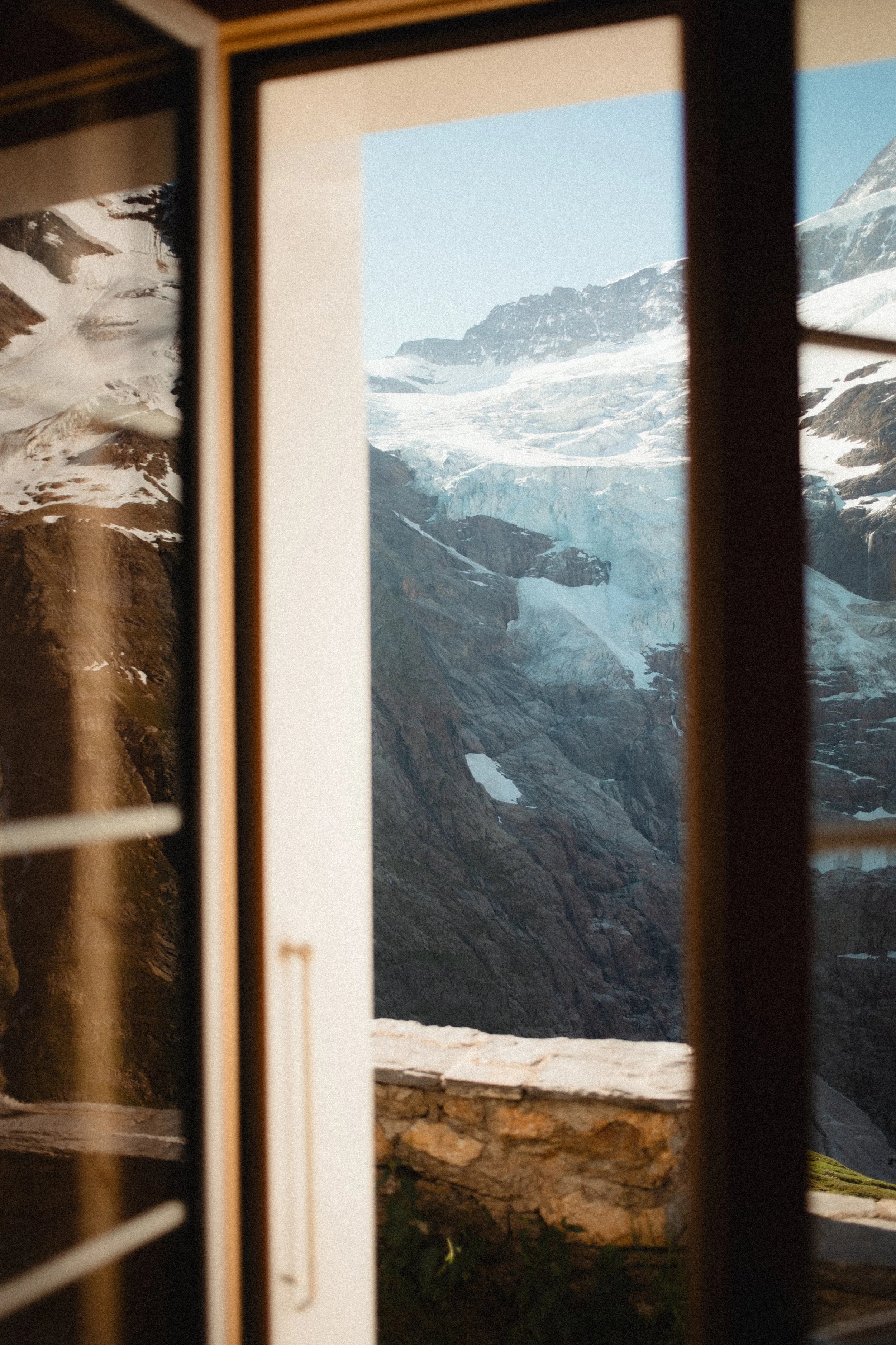 Glacier views from a Hut in Switzerland