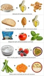 Some examples of 6 small but balanced snacks