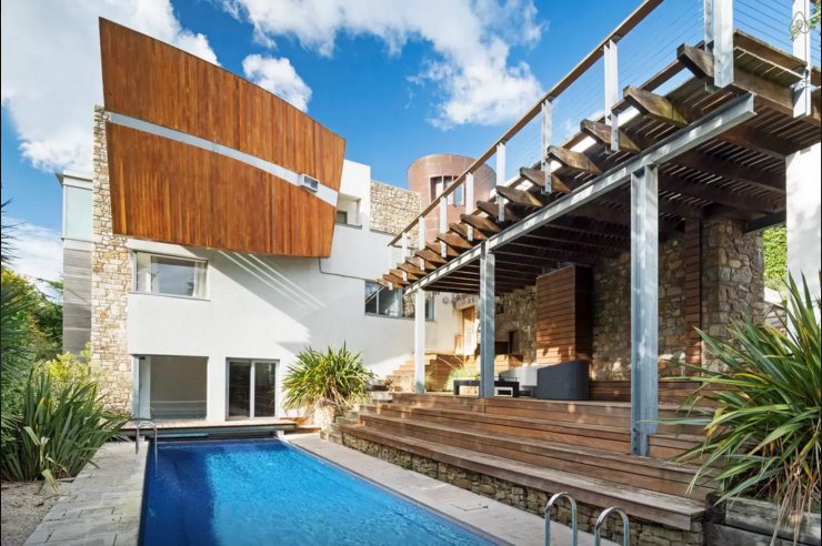 The outside pool which leads directly to indoor lagoon. 