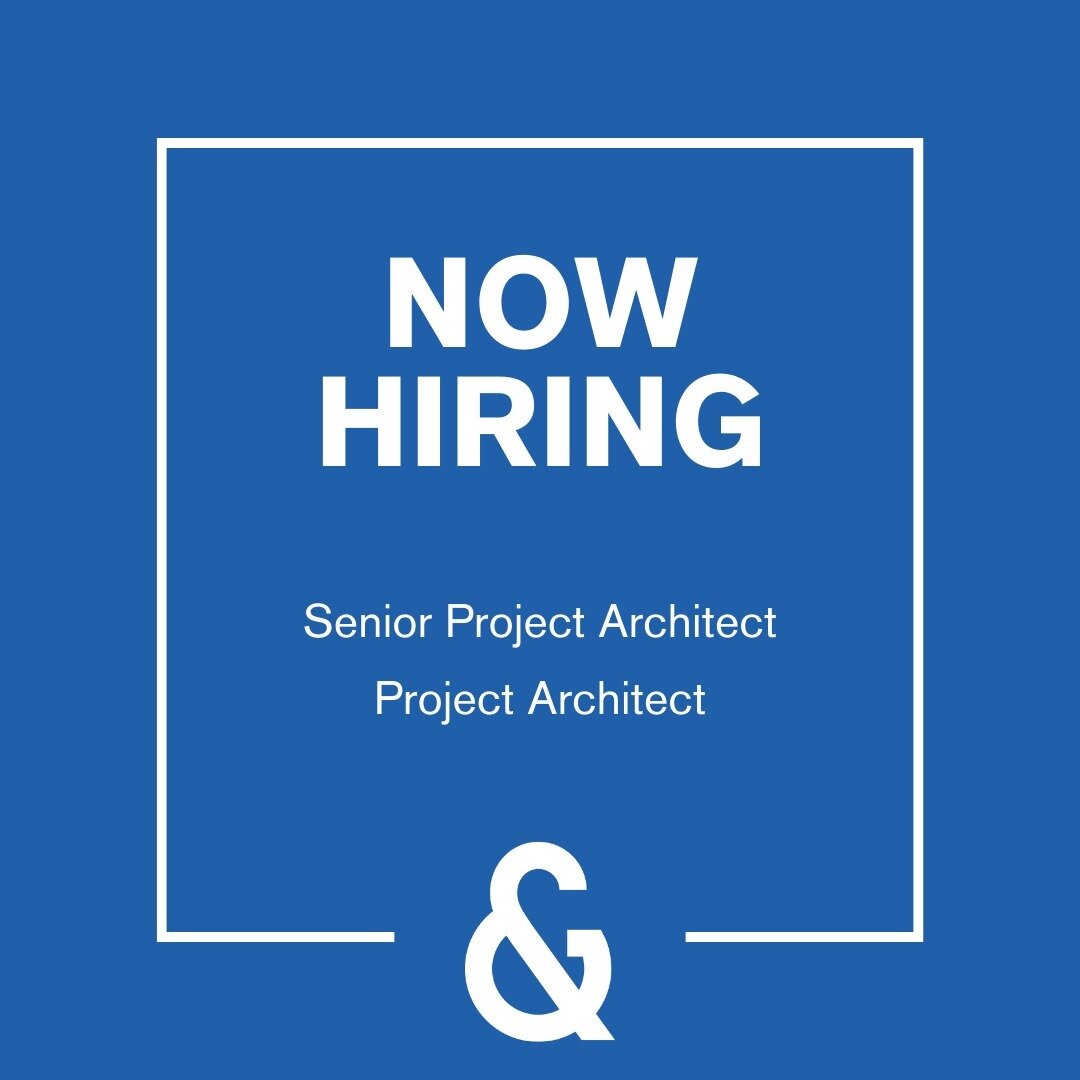 We're hiring a Senior Project Architect as well as a Project Architect! Go to our website to explore us and see more details about the roles under the Contact Us page. You can also view our story/highlight for the direct link. 

At GastingerWalker&am