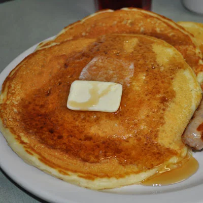 Buttermilk Pancakes with Maple Butter Syrup