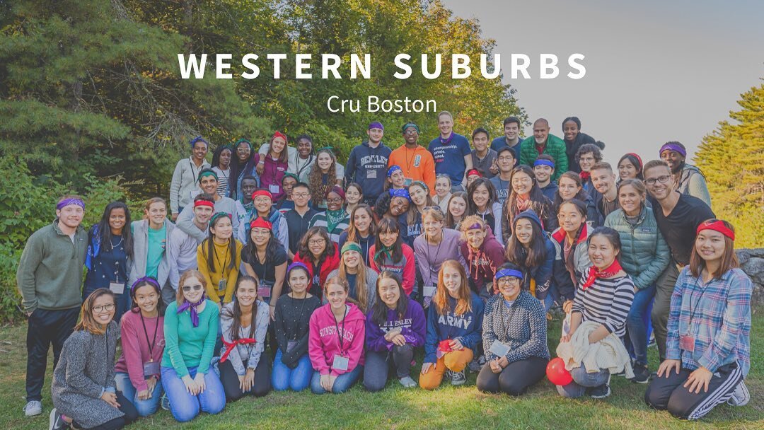 Meet the Western Suburbs Hub, also known as Westside and the &lsquo;Burbs! 💙🦍 ⁣
⁣
The Western Suburbs (@cru_westside) is a community made up of six college campuses in the Metro West region: Babson (@crubabson), Bentley (@cru.bentley), BC (@bc_aia)