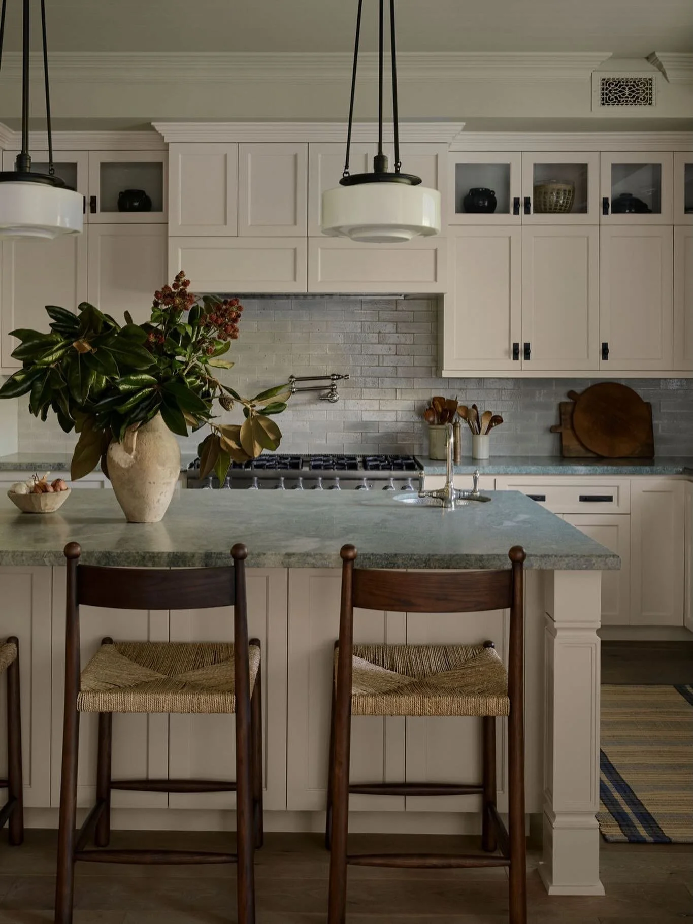 Gorgeous stone, tile, lighting and millwork makes for a gorgeous kitchen. We upgraded almost everything in this space for our clients. 

Interior Design @designhutch.la 
Photography @tinamichellephoto