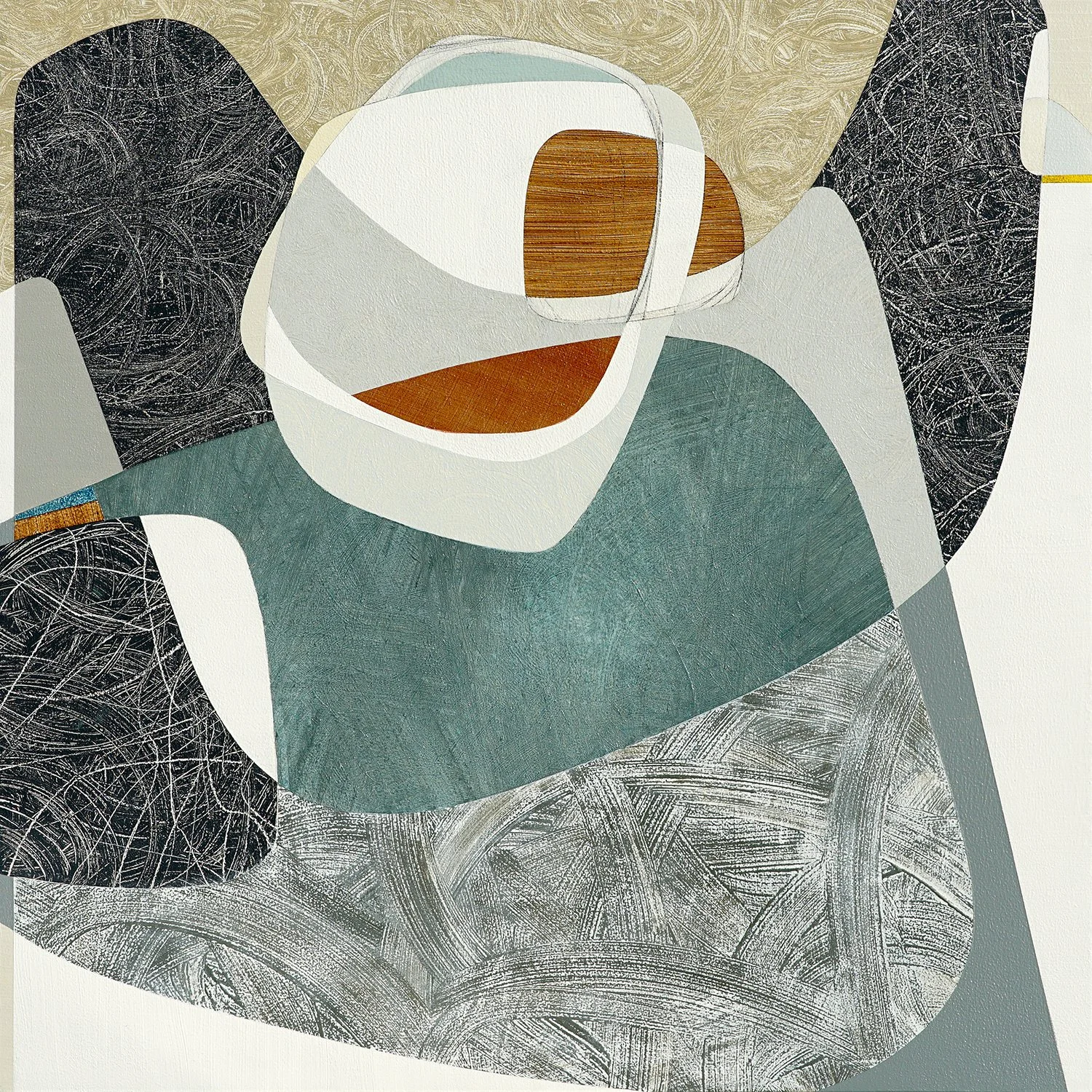 BRAIDED RIVER | 65x65cm | mixed media on panel  | £4,550.00 | SOLD