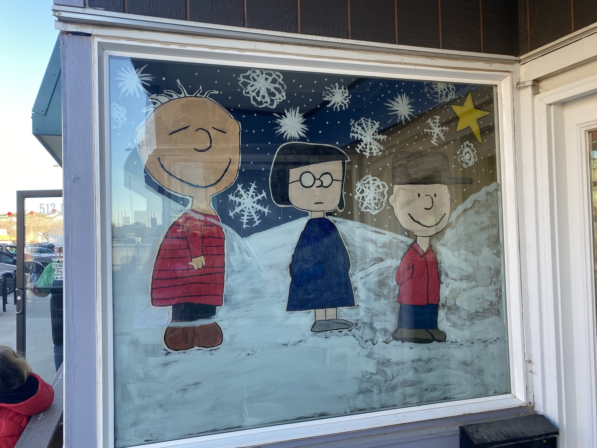 Downtown Main Street Charlie Brown Christmas Window Display