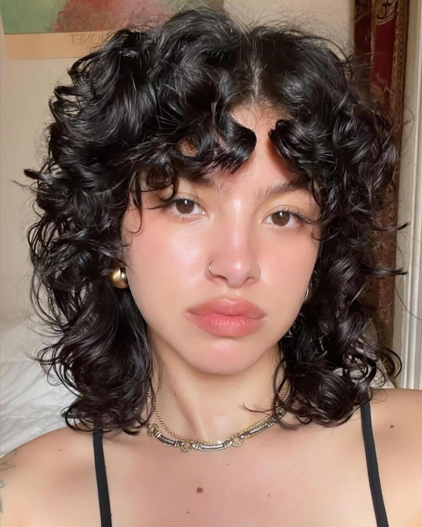 Bless Up for a client selfies this stunning!  Curly shag brought to you by @didbrendandoyourhair 
.
.
Styled with @hairstorystudio Holy Trinity: Hair Balm, Undressed &amp; Powder
.
.
#shag #curlcut #curls #phillyhair #phillyhairstylist
