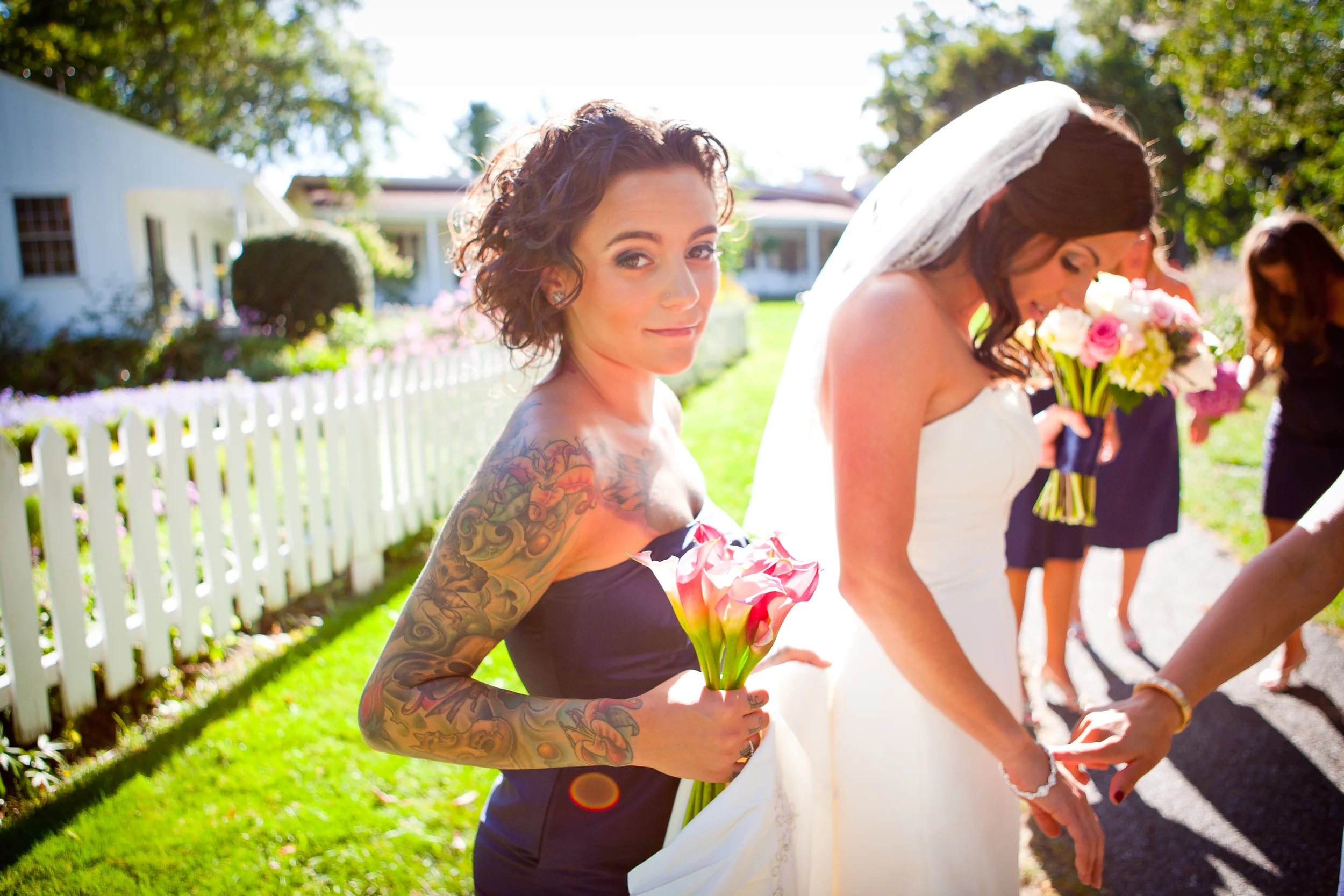 Bridesmaid with bouquet Vermont Wedding Planning