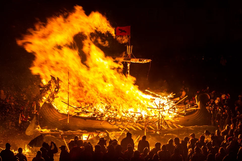 Procession and pyre at Up Helly AA – Photo source: UP Helly AA.