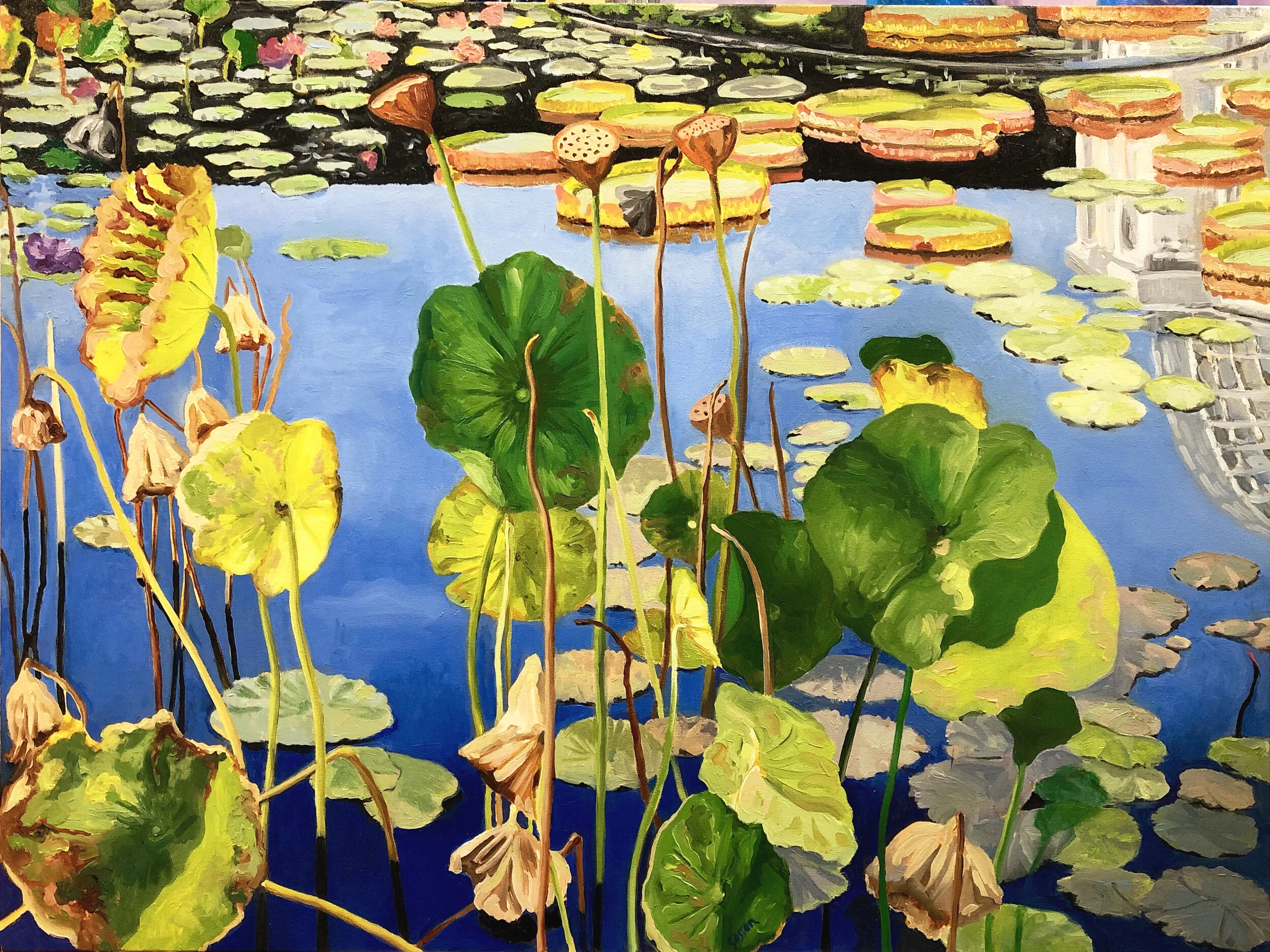 Bronx Pond #1 , 2019, oil on canvas, 36 x 48 inches