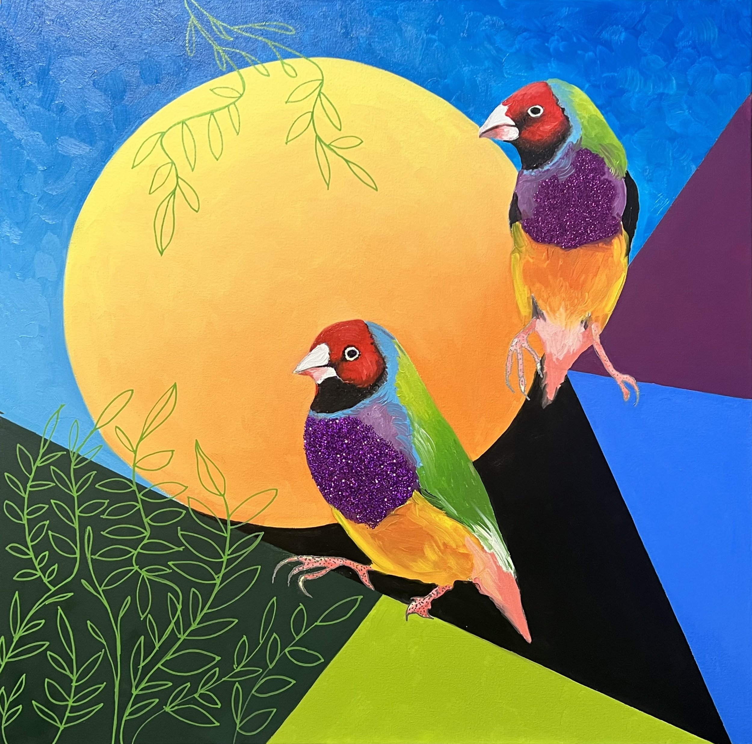 CUBIST PARROT FINCHES