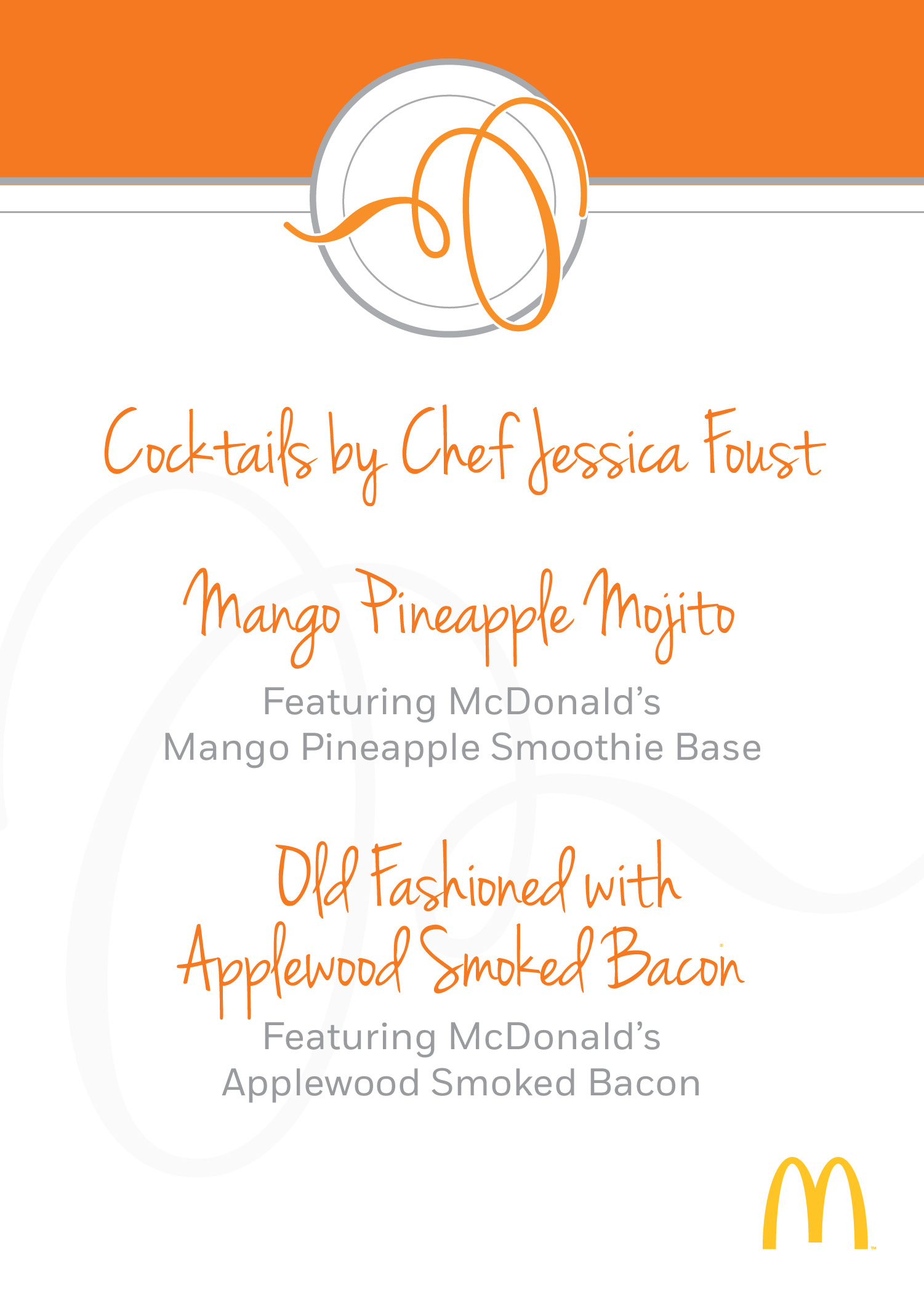 McDonald's Celebrity Chef / menu cards