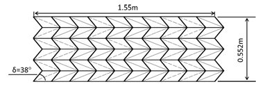 Kresling crease pattern proposed for the sunshield.