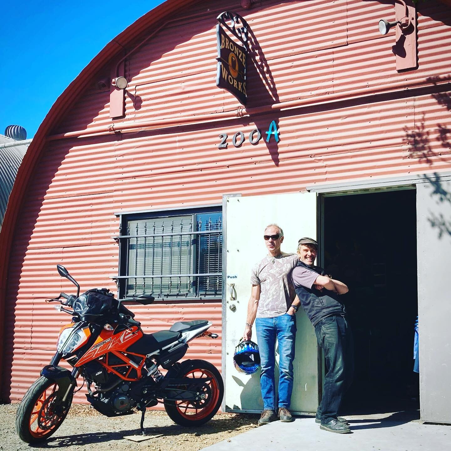 Zen &amp; The Art of Motorcycle Sculpting. Coming down the pike: #ktmduke390 (steel, rubber, fiberglass, chrome); #acrobat (bronze) #pegasus (bronze) #mirabovo (bronze) #relic (bronze) #crustacea (bronze) #strike (bronze) #fastandfurious #fuelefficie