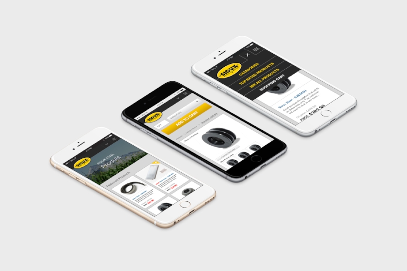 Sioux Steel's eCommerce site in mobile fashion.