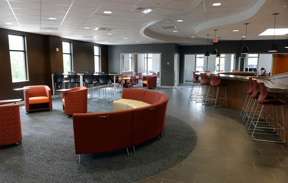The coworking space and cafe is part of the new renovations at CURE Innovation Commons in Groton, seen on Thursday, June 23, 2016. (Dana Jensen/The Day)