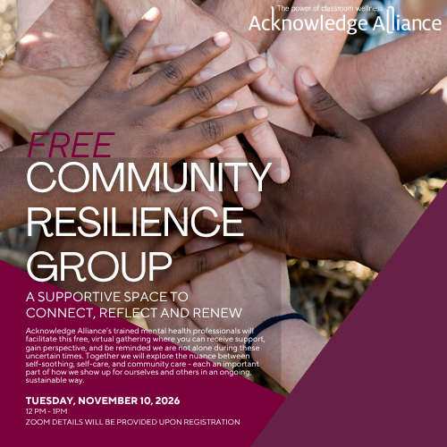 Save Your Spot at our FREE Community Resilience Group Nov. 10