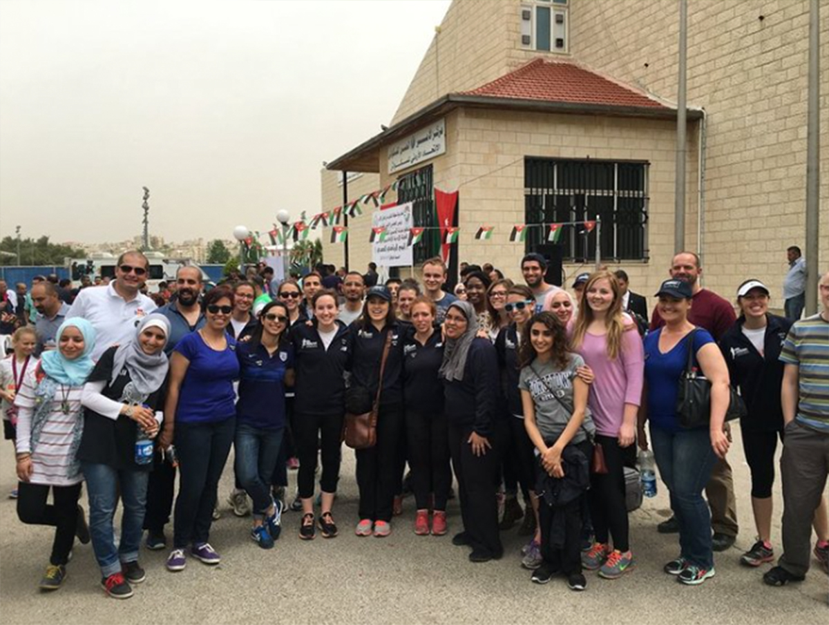 Samah and volunteers at the 2016 Nina Brekelmans Race for Girls in Amman, Jordan.