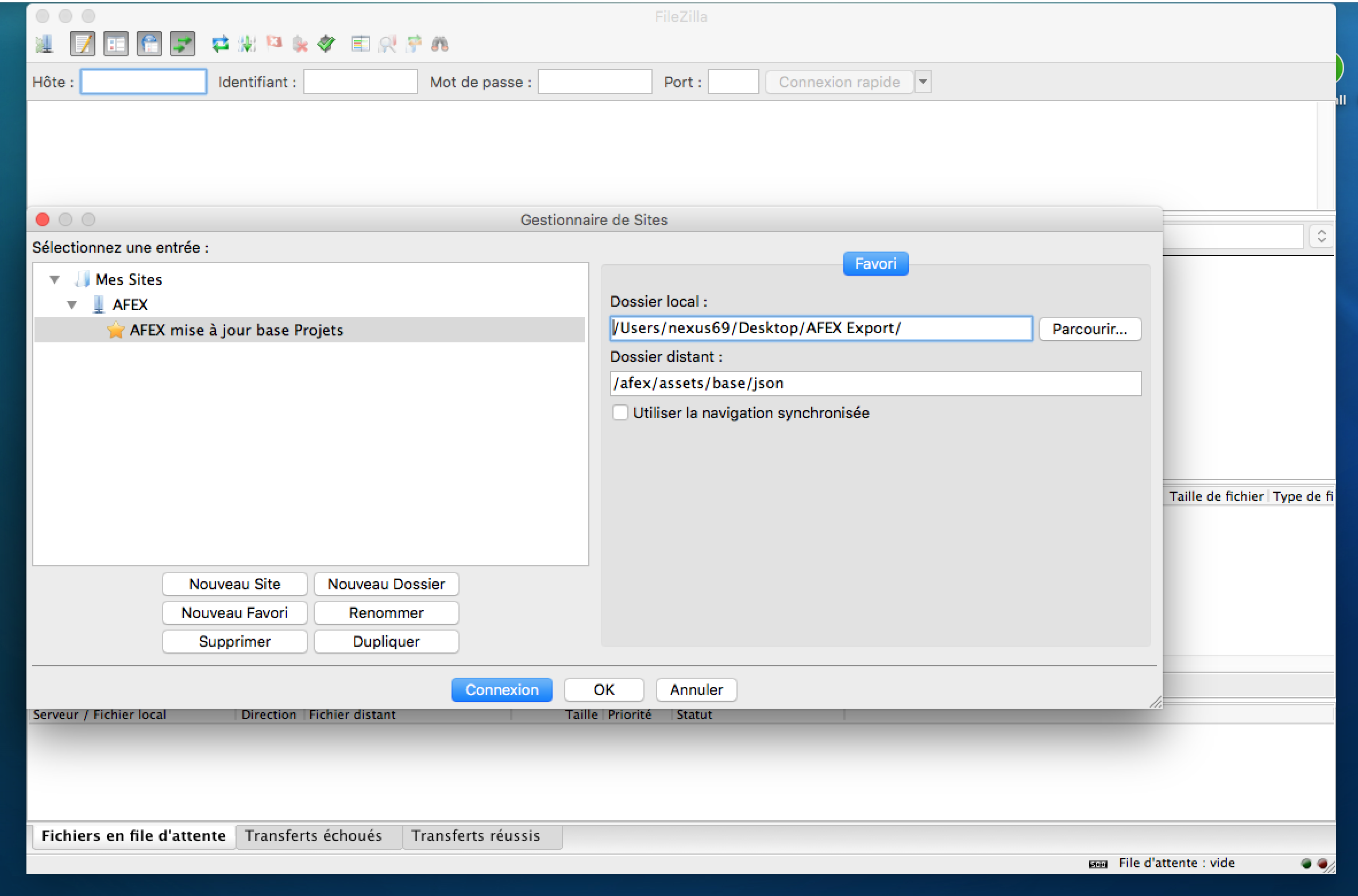 3. FTP AFEX > GLISSER+REMPLACER LES 2 FICHIERS