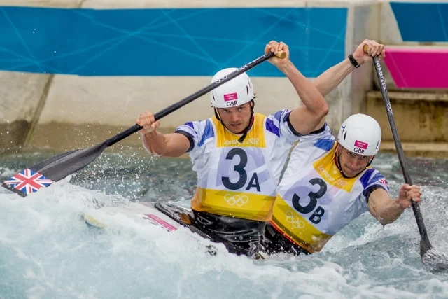 London 2012, Olympic Final. Tim Baillie (3A), Etienne Stott (3B). Photo credit: Anthony Edmonds