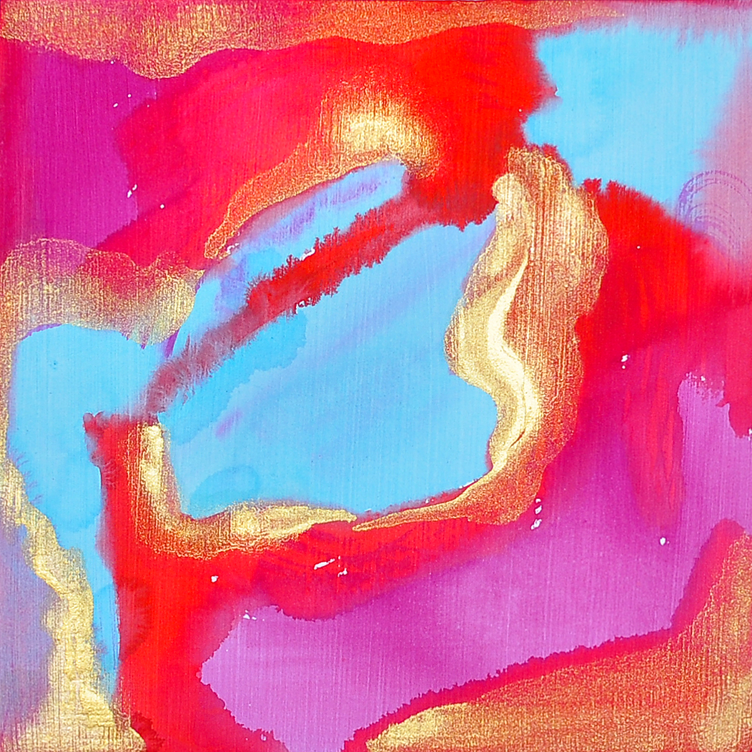 Jewelscape Mini - Fuschia Turquoise Gold - 6x6 - Wood Panel - by MAR.png