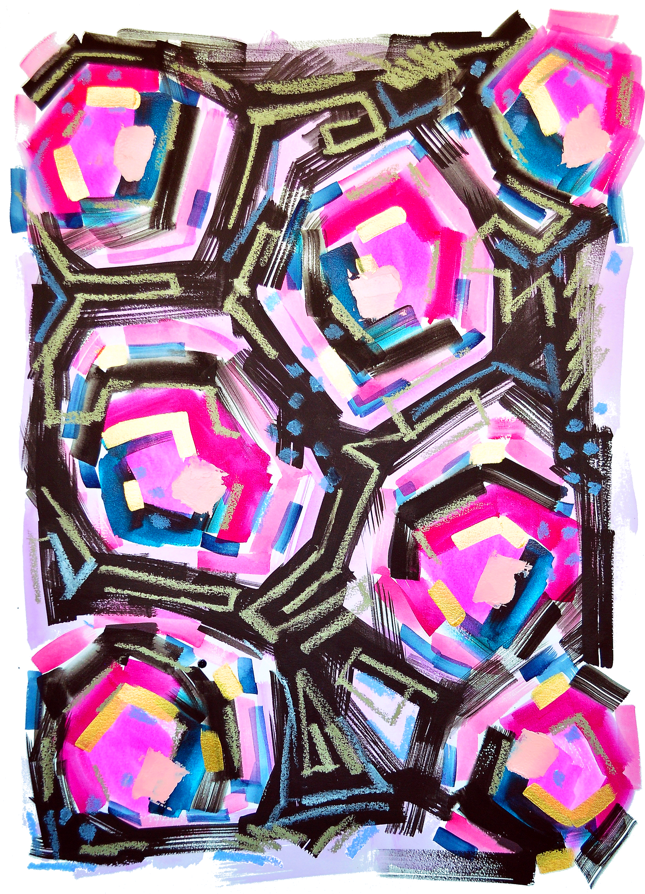 Black Pink Gold Rosettes by MAR Vector.png